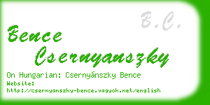 bence csernyanszky business card