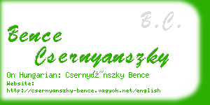 bence csernyanszky business card